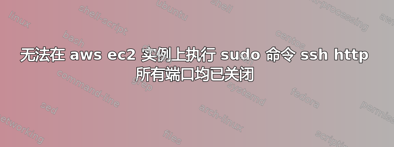 无法在 aws ec2 实例上执行 sudo 命令 ssh http 所有端口均已关闭