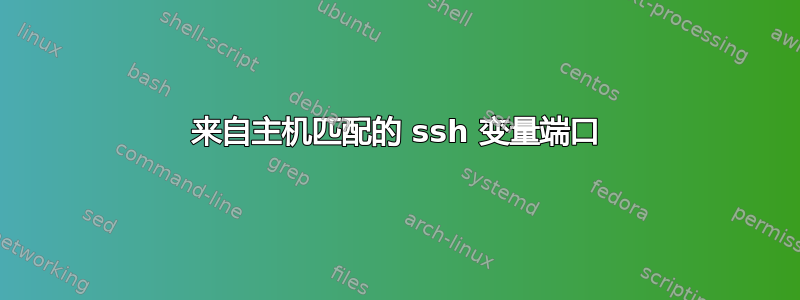 来自主机匹配的 ssh 变量端口