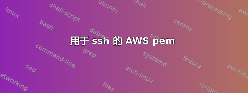 用于 ssh 的 AWS pem