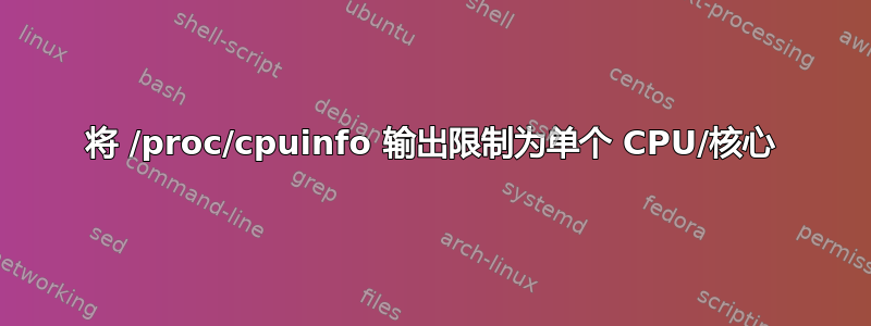 将 /proc/cpuinfo 输出限制为单个 CPU/核心