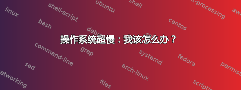 操作系统超慢：我该怎么办？