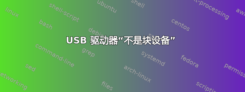 USB 驱动器“不是块设备”