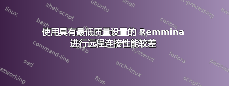 使用具有最低质量设置的 Remmina 进行远程连接性能较差