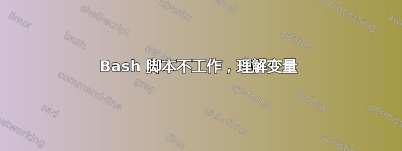 Bash 脚本不工作，理解变量