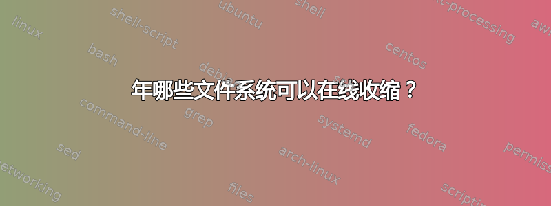 2011 年哪些文件系统可以在线收缩？