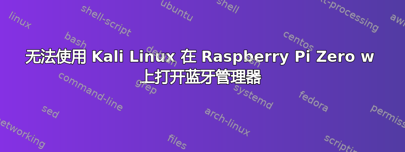 无法使用 Kali Linux 在 Raspberry Pi Zero w 上打开蓝牙管理器