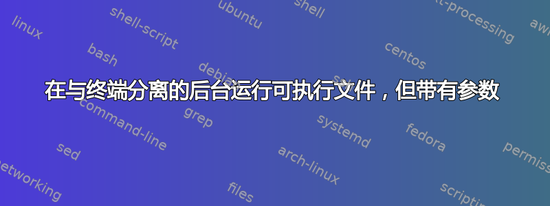 在与终端分离的后台运行可执行文件，但带有参数