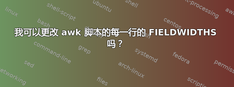 我可以更改 awk 脚本的每一行的 FIELDWIDTHS 吗？