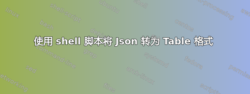 使用 shell 脚本将 Json 转为 Table 格式