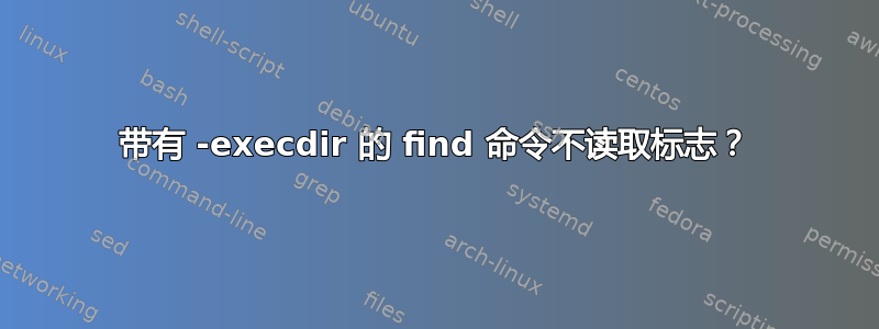 带有 -execdir 的 find 命令不读取标志？