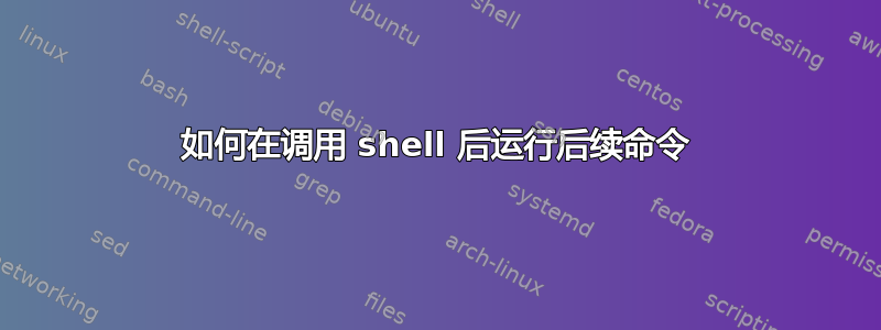 如何在调用 shell 后运行后续命令