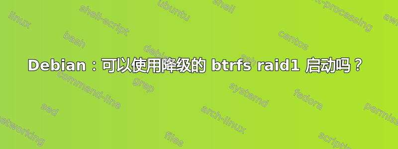 Debian：可以使用降级的 btrfs raid1 启动吗？