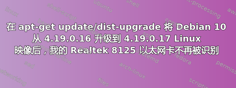 在 apt-get update/dist-upgrade 将 Debian 10 从 4.19.0.16 升级到 4.19.0.17 Linux 映像后，我的 Realtek 8125 以太网卡不再被识别