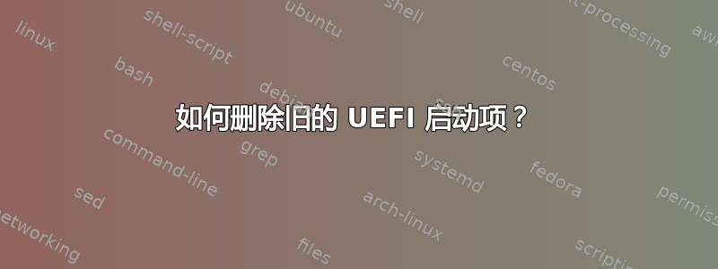 如何删除旧的 UEFI 启动项？