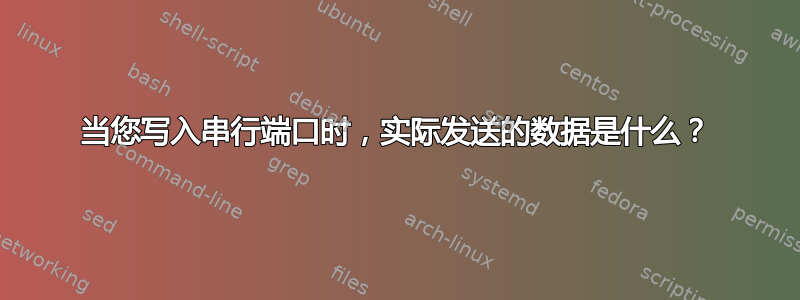 当您写入串行端口时，实际发送的数据是什么？