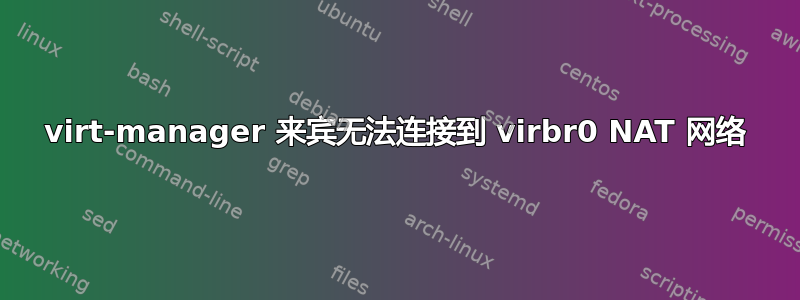 virt-manager 来宾无法连接到 virbr0 NAT 网络