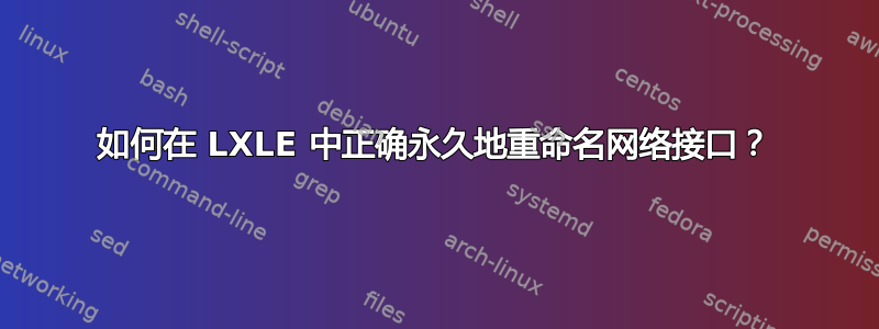 如何在 LXLE 中正确永久地重命名网络接口？