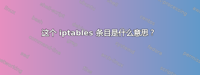 这个 iptables 条目是什么意思？