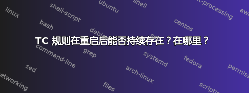 TC 规则在重启后能否持续存在？在哪里？