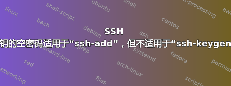 SSH 私钥的空密码适用于“ssh-add”，但不适用于“ssh-keygen”