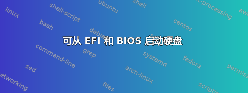 可从 EFI 和 BIOS 启动硬盘