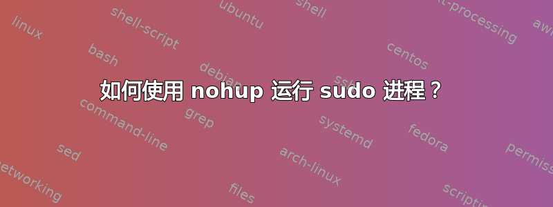 如何使用 nohup 运行 sudo 进程？