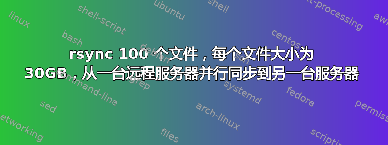 rsync 100 个文件，每个文件大小为 30GB，从一台远程服务器并行同步到另一台服务器