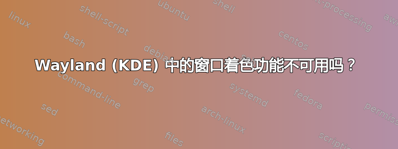 Wayland (KDE) 中的窗口着色功能不可用吗？