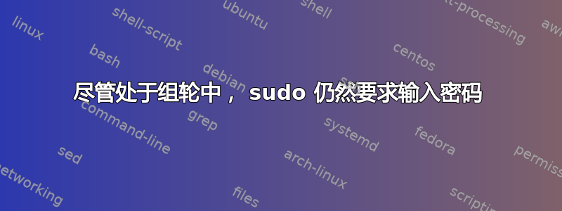 尽管处于组轮中， sudo 仍然要求输入密码