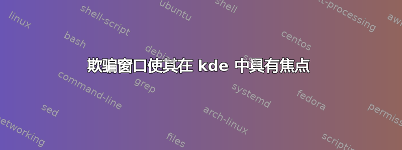 欺骗窗口使其在 kde 中具有焦点