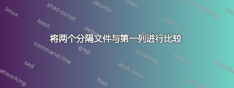 将两个分隔文件与第一列进行比较