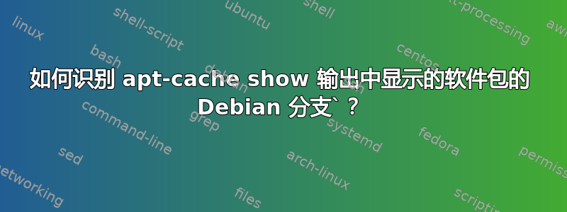 如何识别 apt-cache show 输出中显示的软件包的 Debian 分支`？