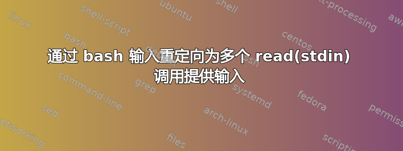 通过 bash 输入重定向为多个 read(stdin) 调用提供输入