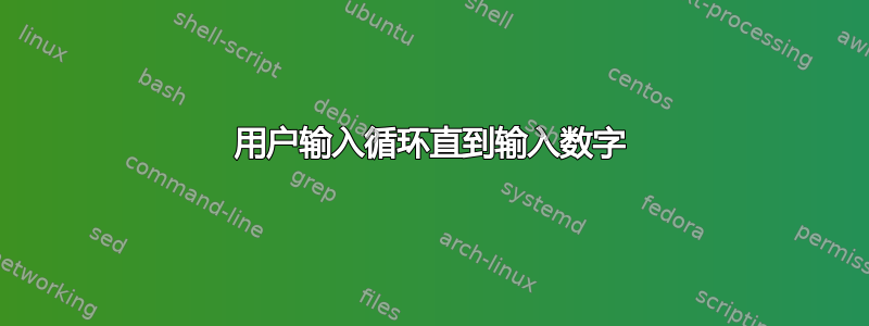 用户输入循环直到输入数字