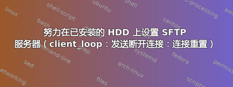 努力在已安装的 HDD 上设置 SFTP 服务器（client_loop：发送断开连接：连接重置）