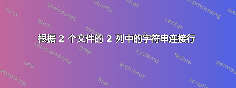 根据 2 个文件的 2 列中的字符串连接行