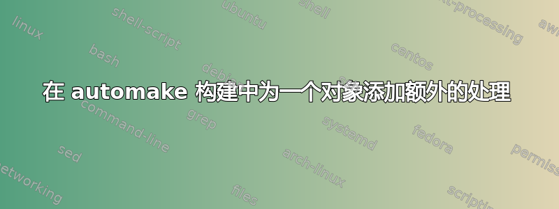 在 automake 构建中为一个对象添加额外的处理