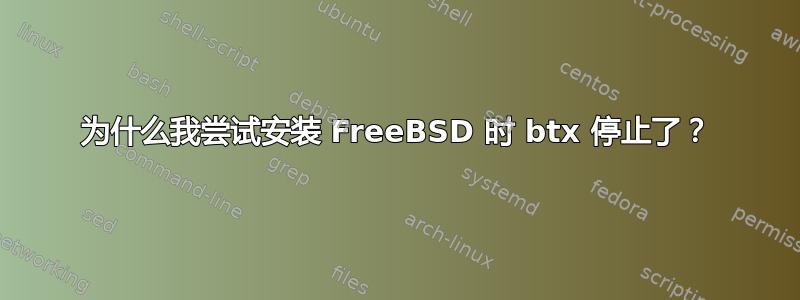 为什么我尝试安装 FreeBSD 时 btx 停止了？