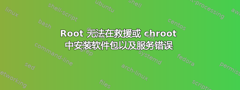 Root 无法在救援或 chroot 中安装软件包以及服务错误