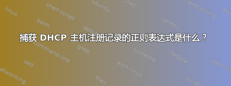 捕获 DHCP 主机注册记录的正则表达式是什么？