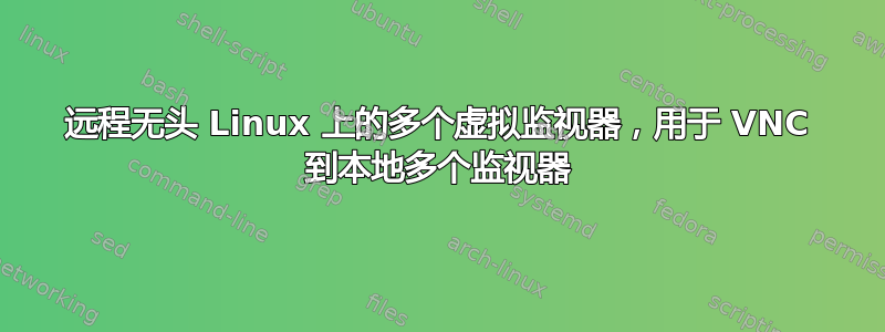 远程无头 Linux 上的多个虚拟监视器，用于 VNC 到本地多个监视器