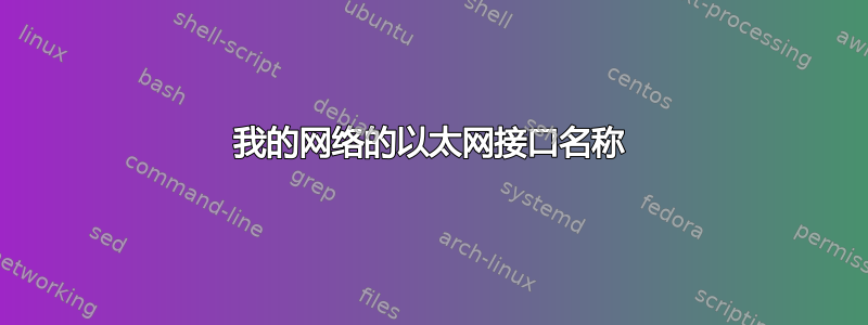 我的网络的以太网接口名称