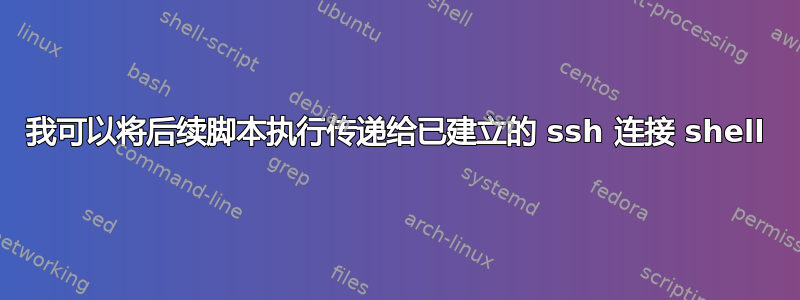 我可以将后续脚本执行传递给已建立的 ssh 连接 shell