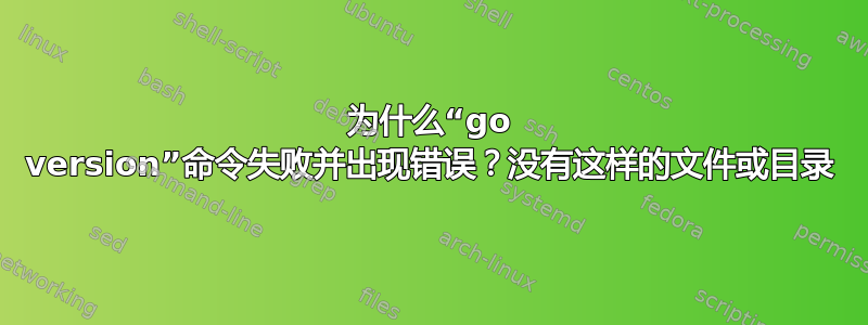 为什么“go version”命令失败并出现错误？没有这样的文件或目录