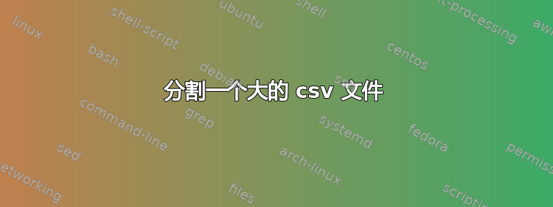 分割一个大的 csv 文件