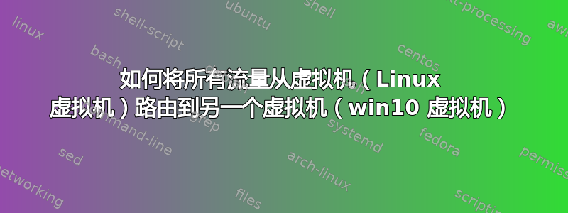 如何将所有流量从虚拟机（Linux 虚拟机）路由到另一个虚拟机（win10 虚拟机）