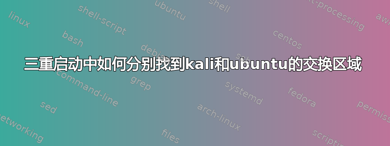 三重启动中如何分别找到kali和ubuntu的交换区域