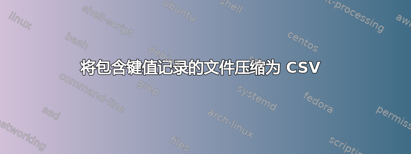 将包含键值记录的文件压缩为 CSV 