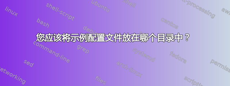 您应该将示例配置文件放在哪个目录中？