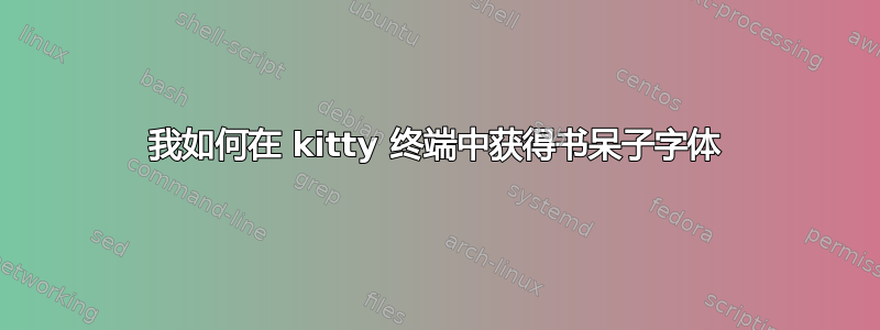 我如何在 kitty 终端中获得书呆子字体